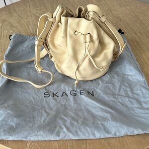 Skagen Tan Cowhide Leather Shoulder Bag